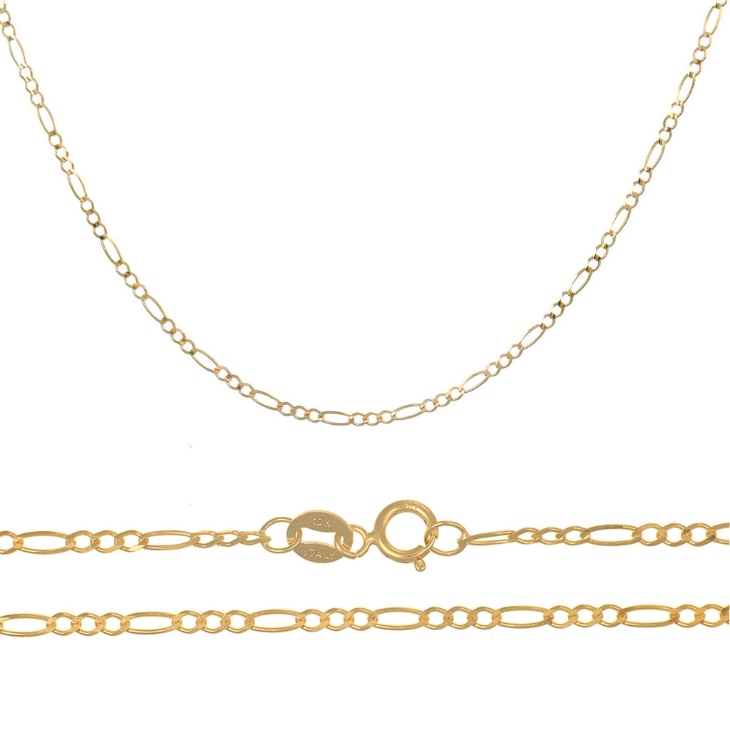 Solid 14 Carat Italian Figaro Chain 2mm, 45cm