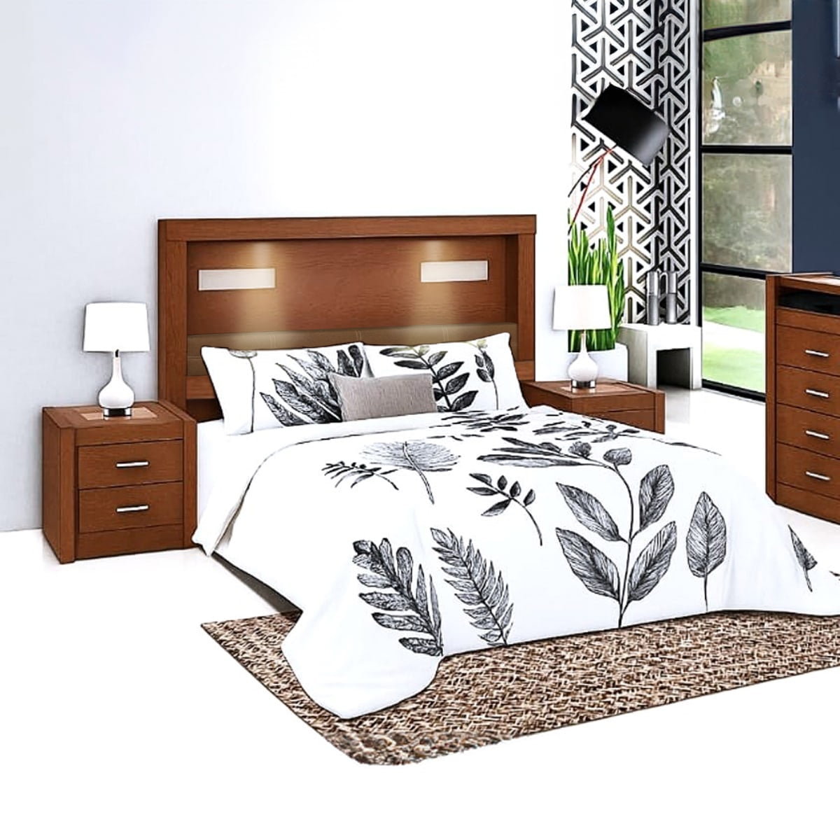 Ontario 3-piece bedroom set, Atlas of Rest, Walnut color
