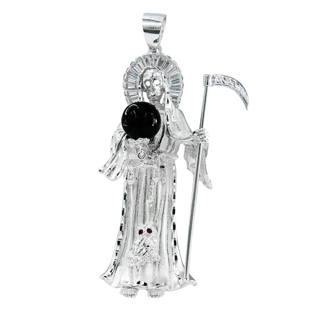 Santa Muerte Pendant in 925 Silver, 2.7cm