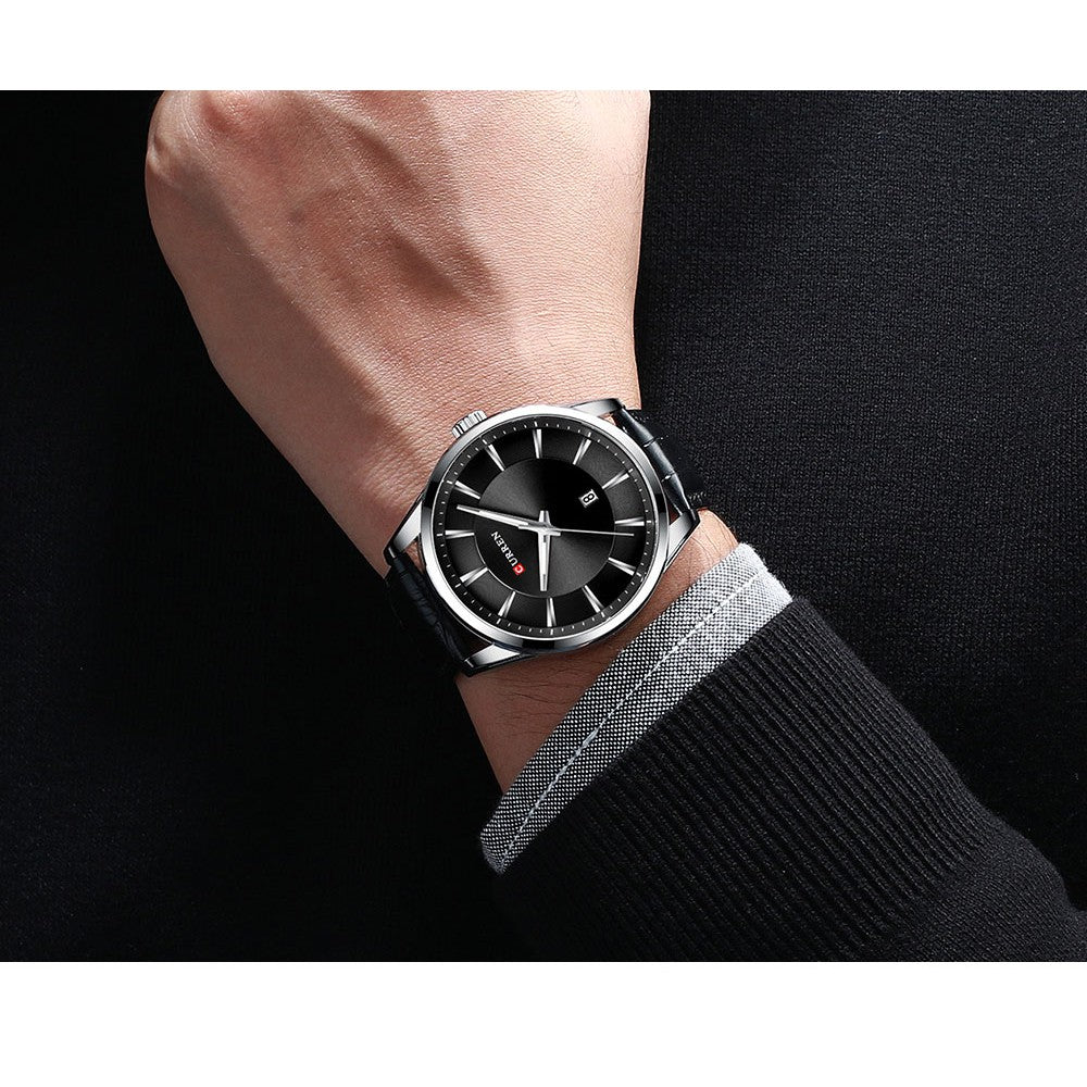 Curren Waterproof Quartz Watch Casual Business Leather Strap 8365 X