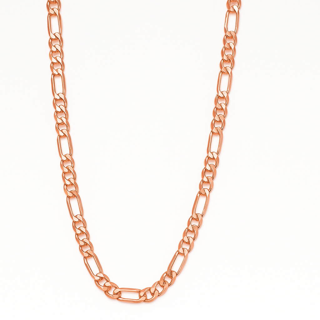 925 Sterling Silver 3x1 Figaro Style Chain, 5.1mm Gauge, in 5 Colors