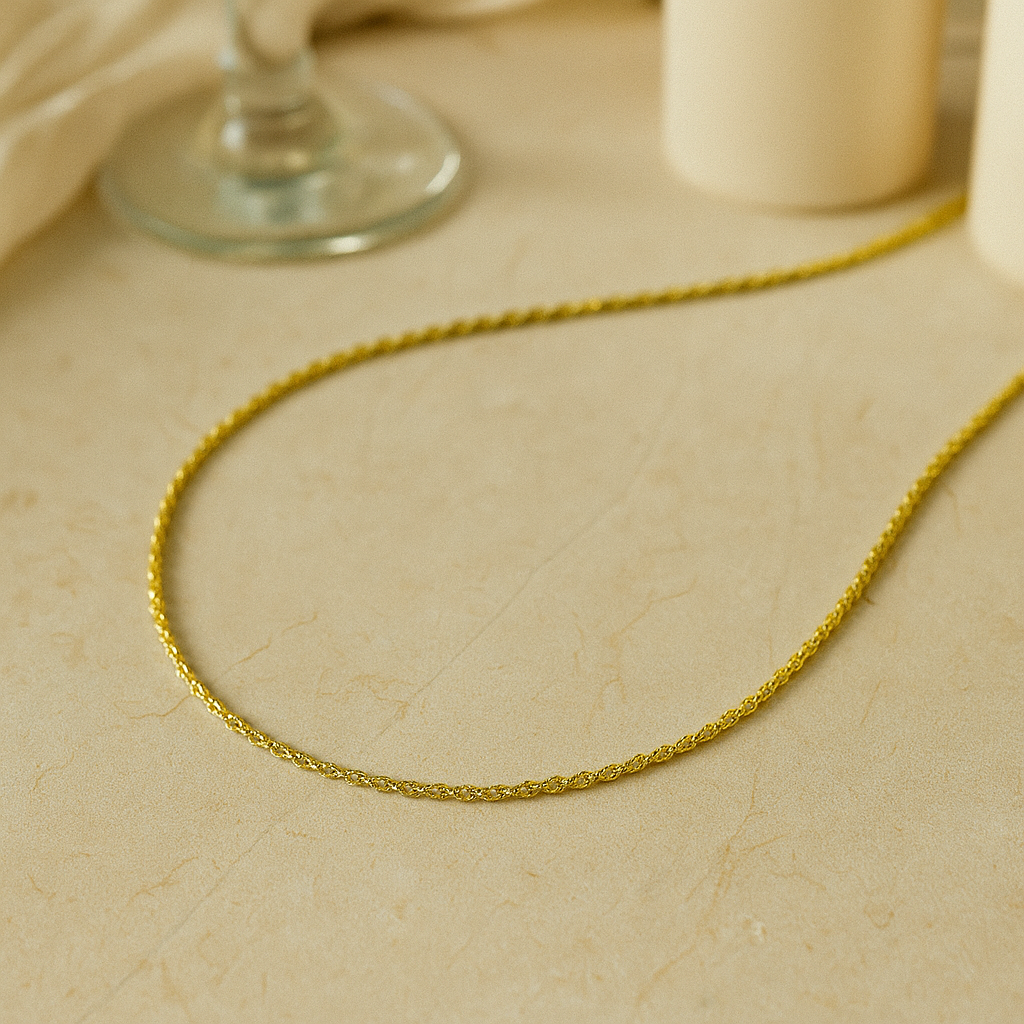 Italian Men's Twisted 10k Gold Chain, 2.1mm Gauge