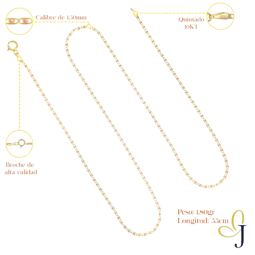 Valentino 10k Gold Chain, 1.3mm Gauge