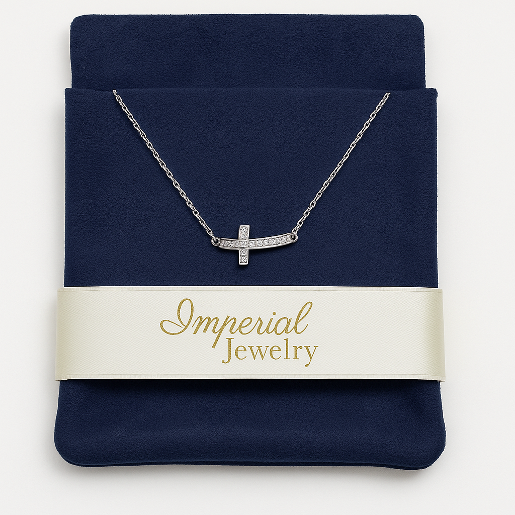 925 Sterling Silver Chain with Cross Pendant Necklace for Women - Sparkling