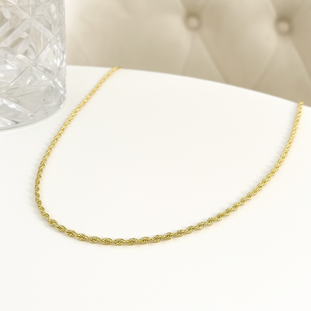 Italian Men's Twisted 10k Gold Chain, 1.9mm Gauge