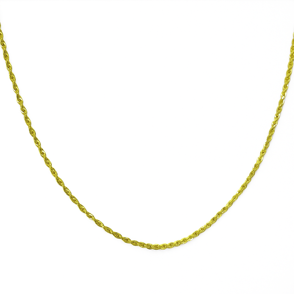 Italian Men's Twisted 10k Gold Chain, 2.1mm Gauge
