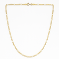 Cadena De Oro De 10k 3x1 Figaro Solida Calibre 2.0mm