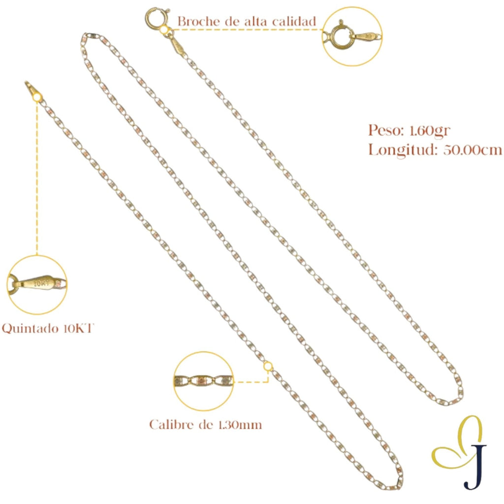Valentino 10k Gold Chain, 1.3mm Gauge