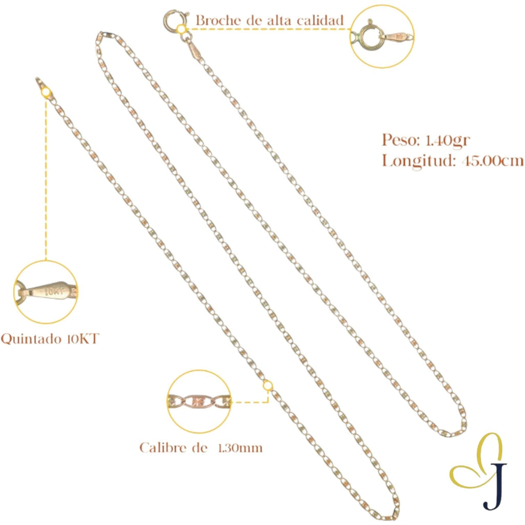 Valentino 10k Gold Chain, 1.3mm Gauge