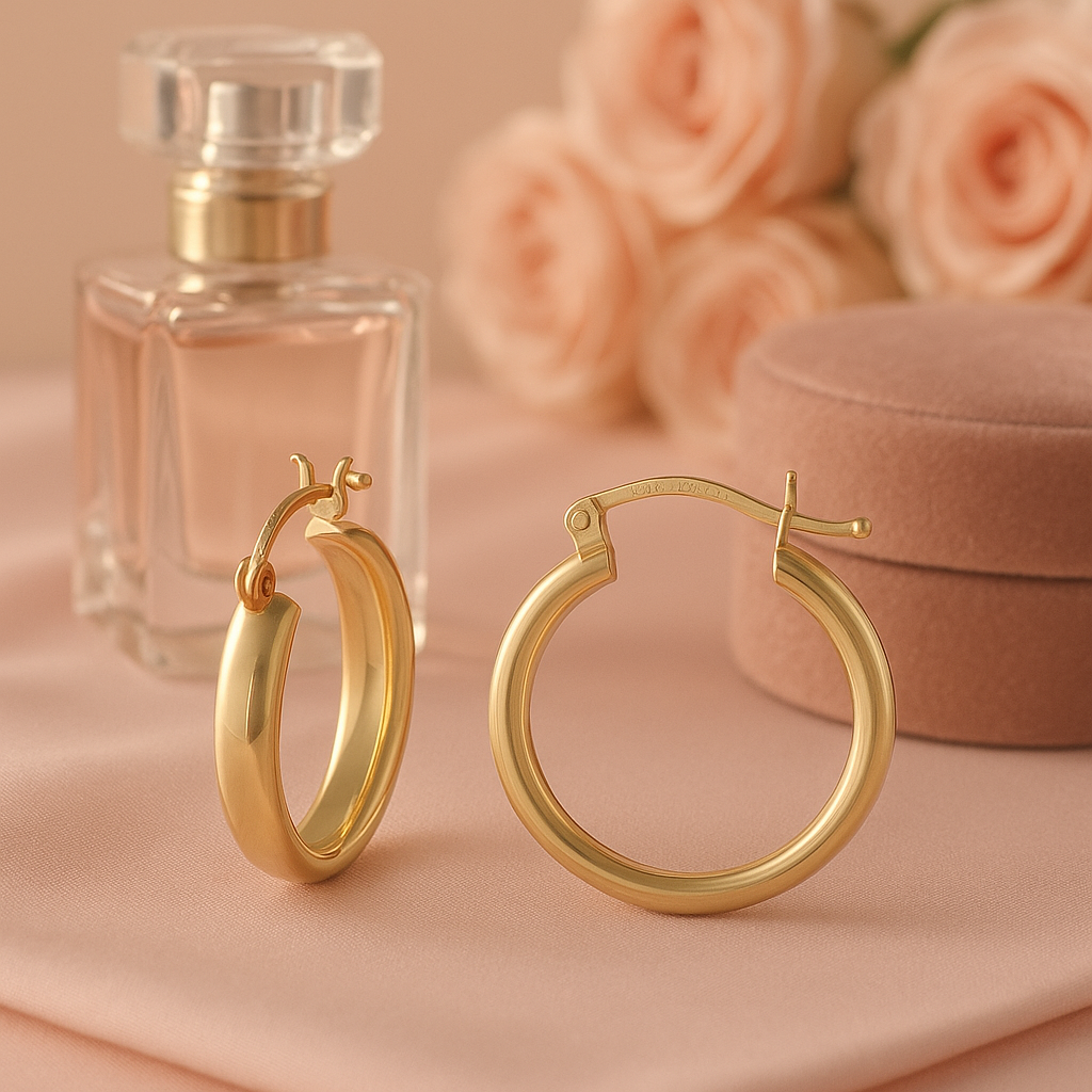 20mm Smooth 10k Gold Hoop Earrings