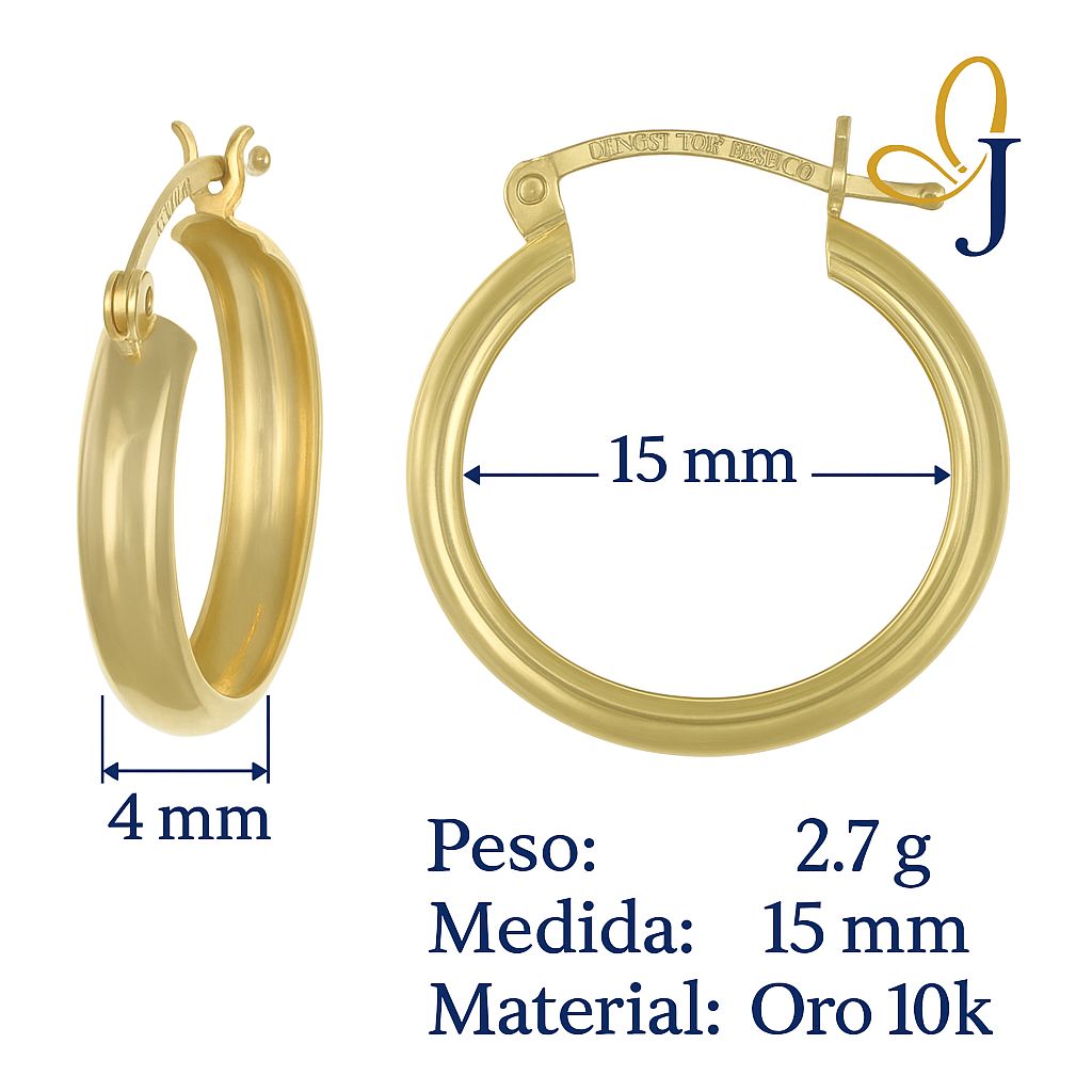 20mm Smooth 10k Gold Hoop Earrings