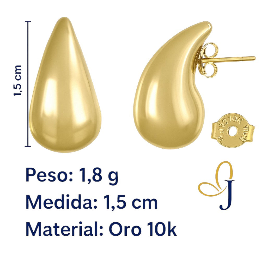 10k Gold Teardrop Earring