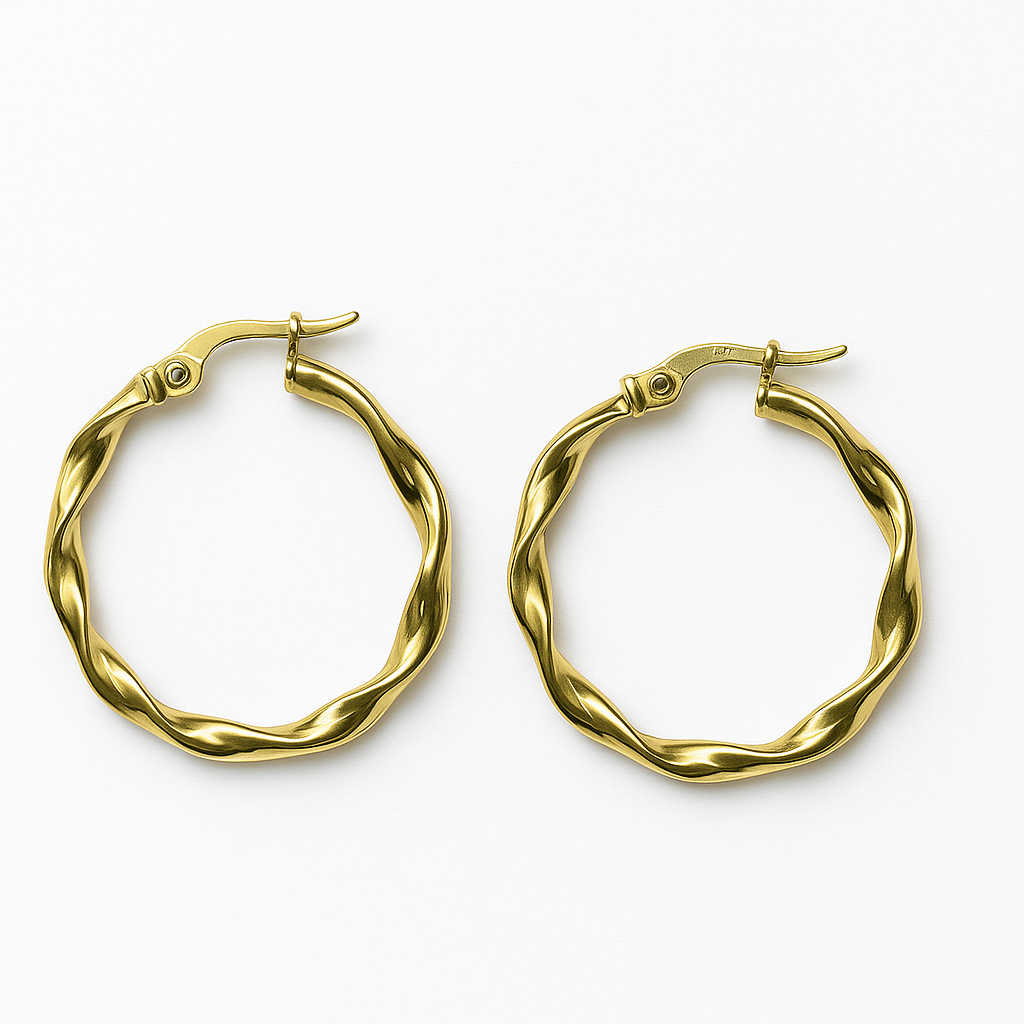 Arracada Italiana Torsal De Oro De 14k