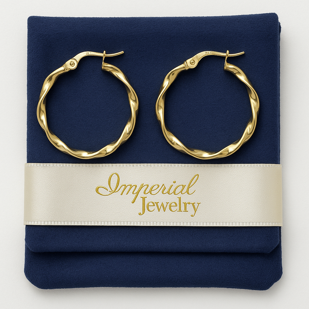 Twisted 14k Italian Gold Hoop Earrings