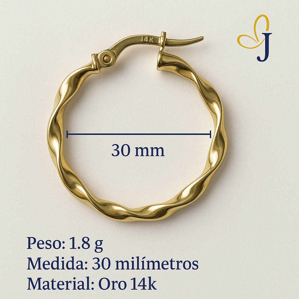 Twisted 14k Italian Gold Hoop Earrings