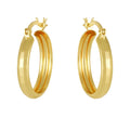 Domino Diamond 10k Gold Hoop Earrings, 4mm Wide