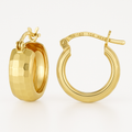 Domino Diamond 10k Gold Hoop Earrings, 6mm wide