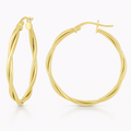 Arracada Earring With Smooth Twisted Tubes Of 10k Gold, 35Mm