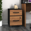 Essential 2-Drawer Letter-Size Filing Cabinet, One Drawer with Lock, 4 Wheels, Playcon Textured Laminate Top