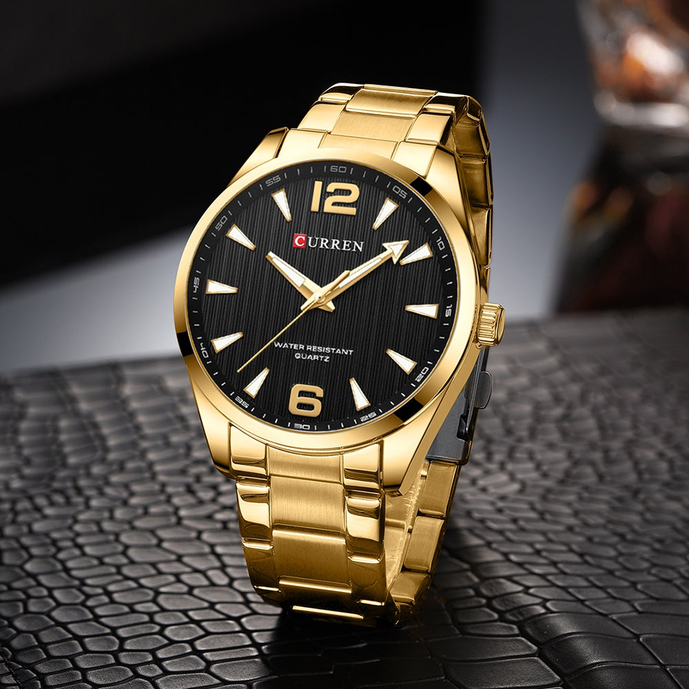 CURREN Men's Watch Original Brand Luminous Hand New Fashion Simple Business Casual Stainless Steel Quartz Waterproof 8434 X