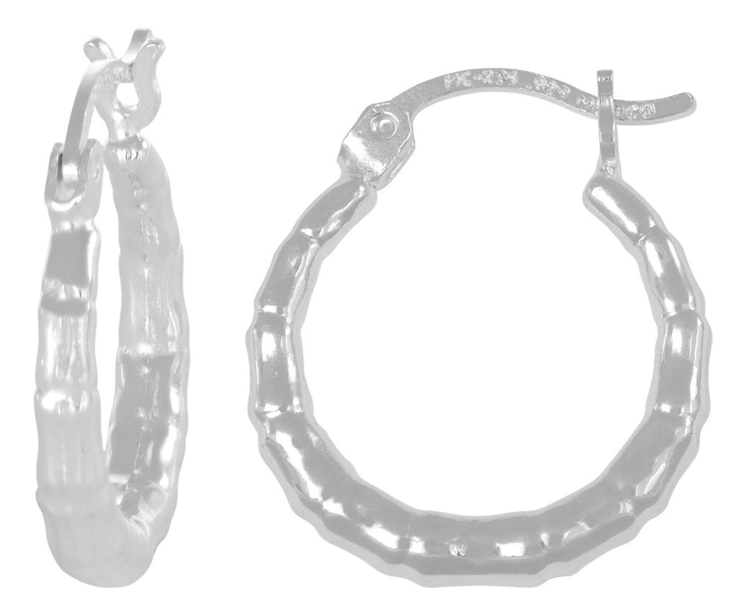 Women's Puffy Earring in Polished 925 Sterling Silver, 15mm