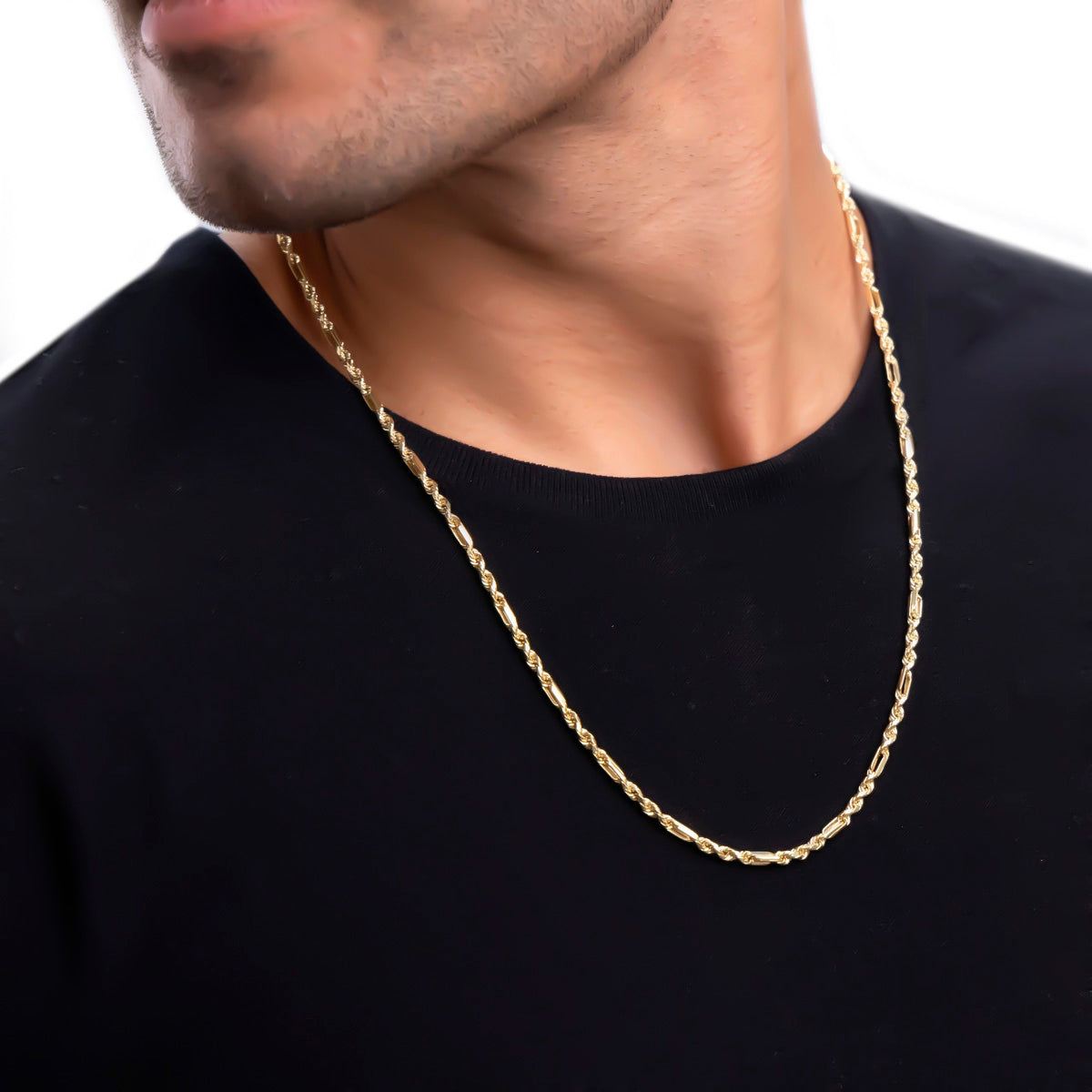 Italian Torsal Chain 3x1 Figaro 14k, 60cm, Gauge 3.0mm