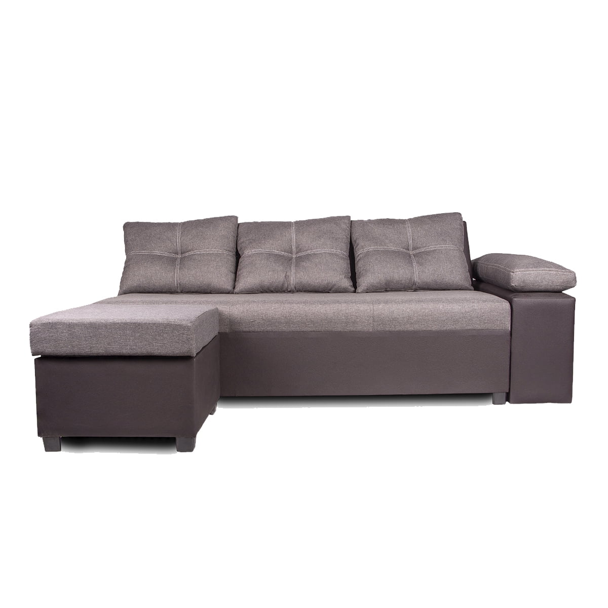 Isabela modular corner sofa (left and right) with included storage chest, Atlas del Descanso, gray color