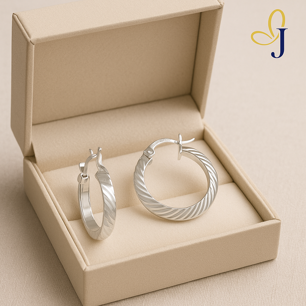 12mm Diamond Cut Triangular Tube Earring in 925 Sterling Silver