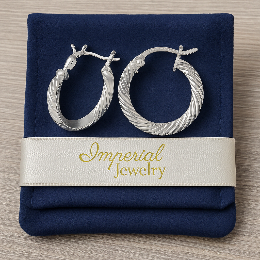 12mm Diamond Cut Triangular Tube Earring in 925 Sterling Silver