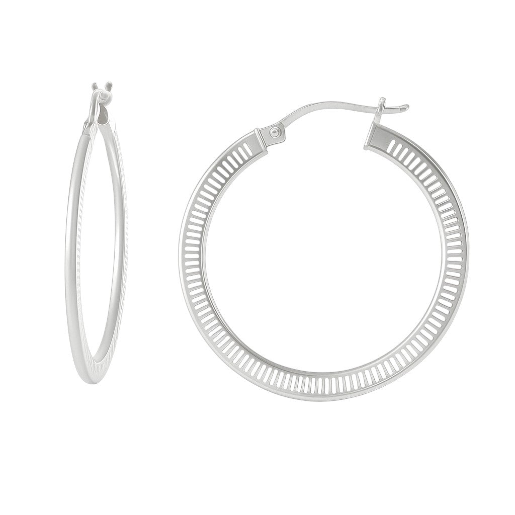 925 Silver Hoop Earrings, 25mm