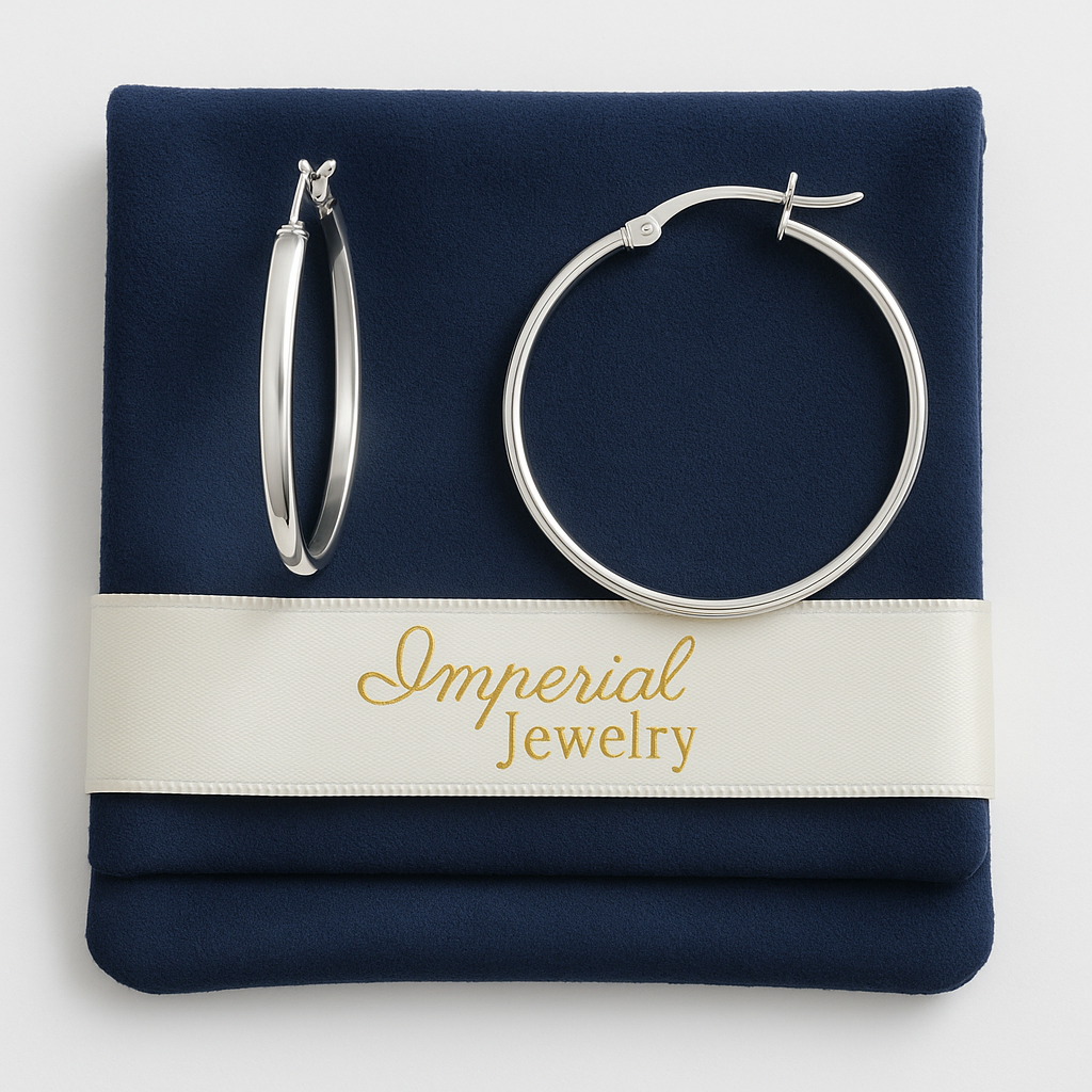 30mm Plain 925 Sterling Silver Thin Earring