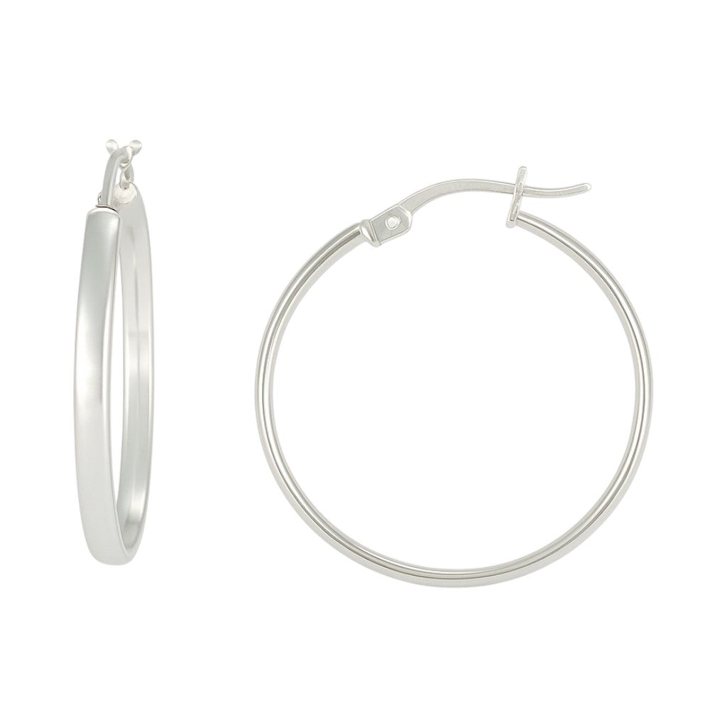 30mm Plain 925 Sterling Silver Thin Earring