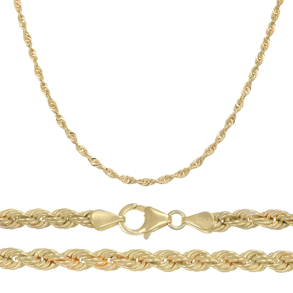 10k Italian Gold Hollow Twisted Chain, 3.2mm Gauge, 55cm