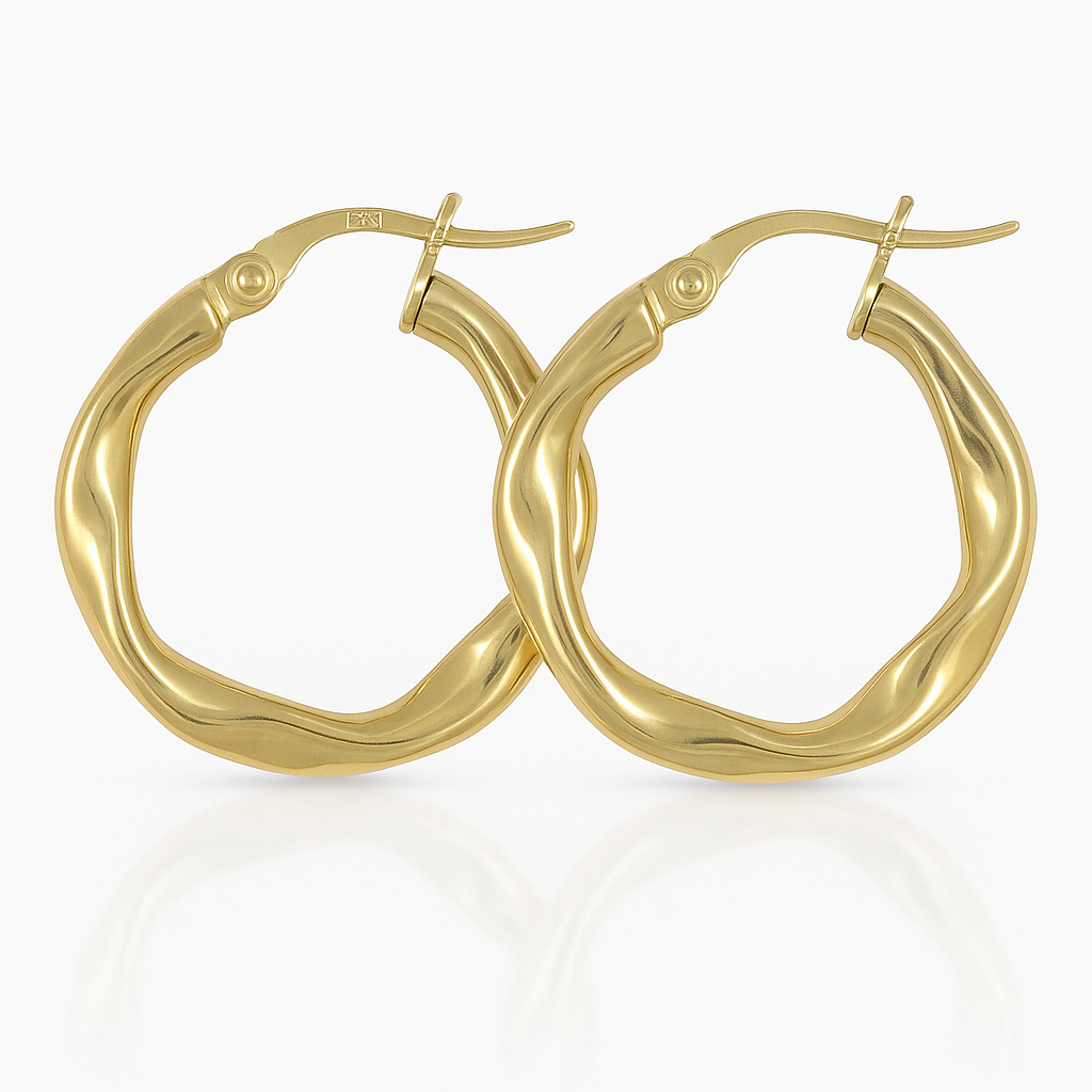 Twisted 14k Italian Gold Hoop Earrings