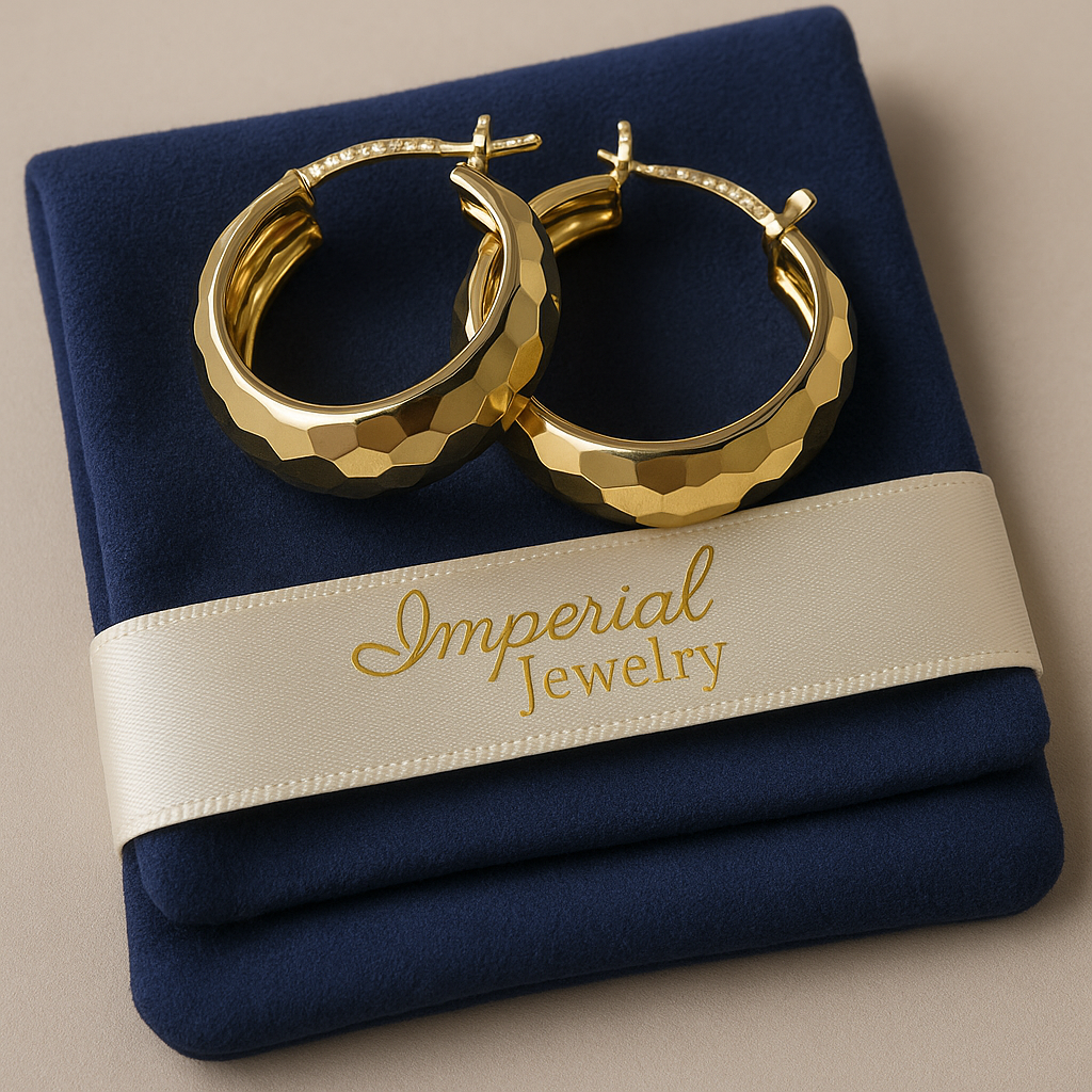 Arracada Oro 10k Bangle Diamantada De 12mm Rombo