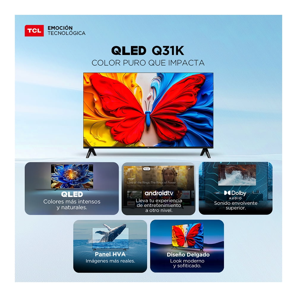 TV TCL Pantalla 40 Pulgadas QLED Smart Google TV 40Q31K