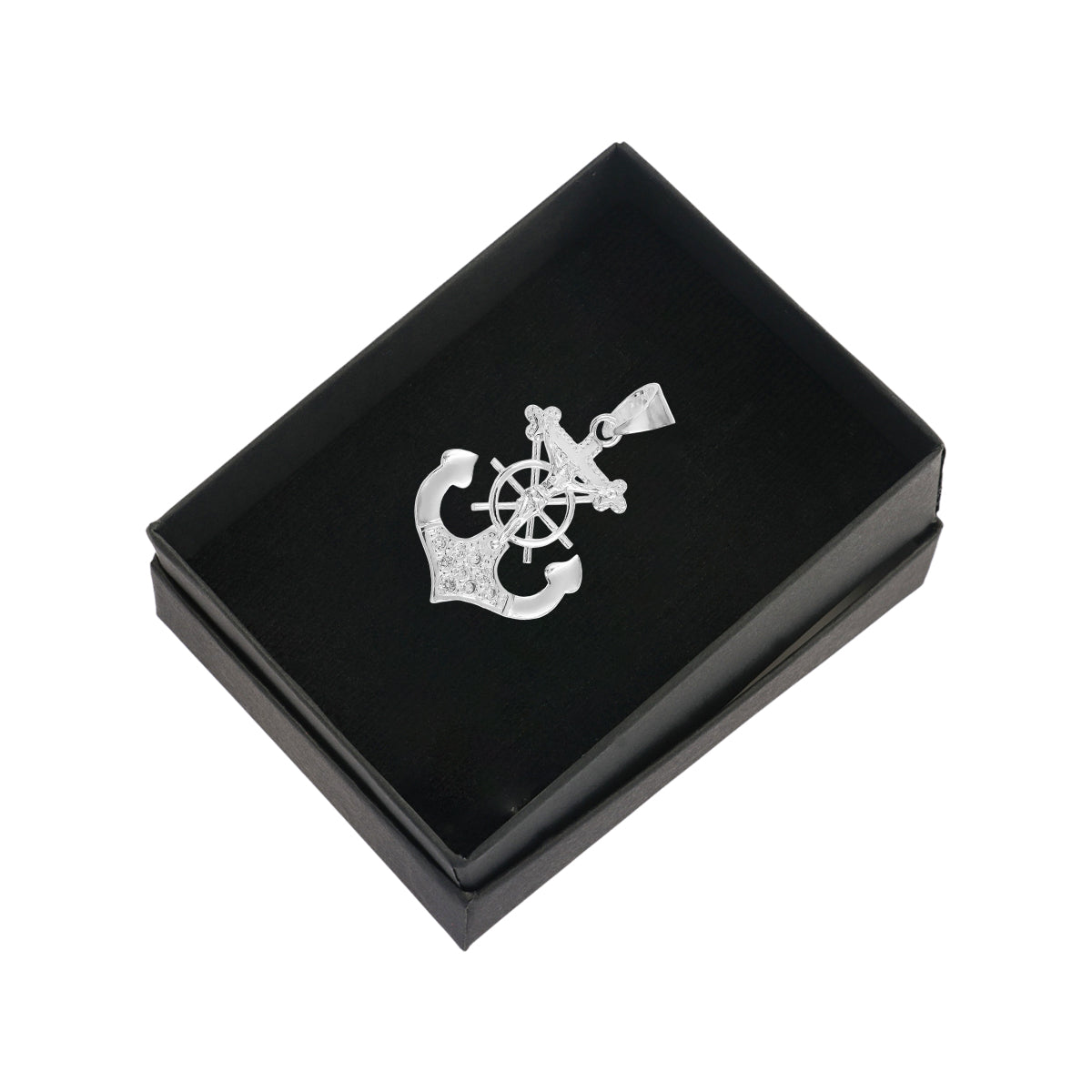 925 Sterling Silver Anchor Cross Pendant