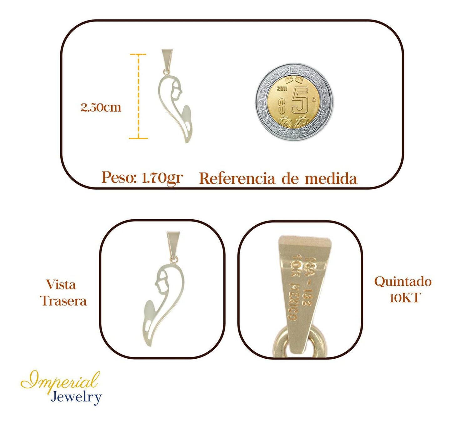 Dije De Oro De 10k De La Madona