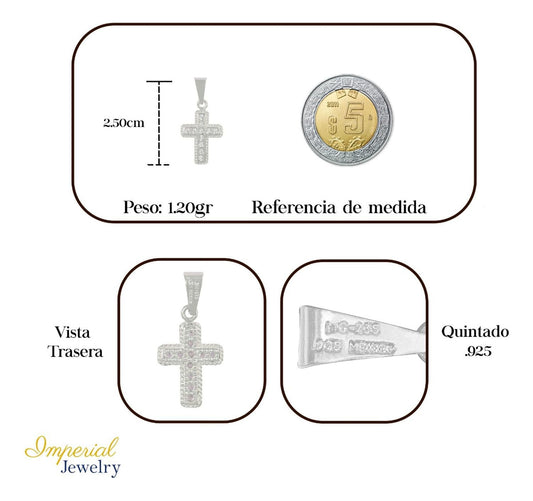 Sterling Silver 925 Cross Pendant with Cubic Zirconia