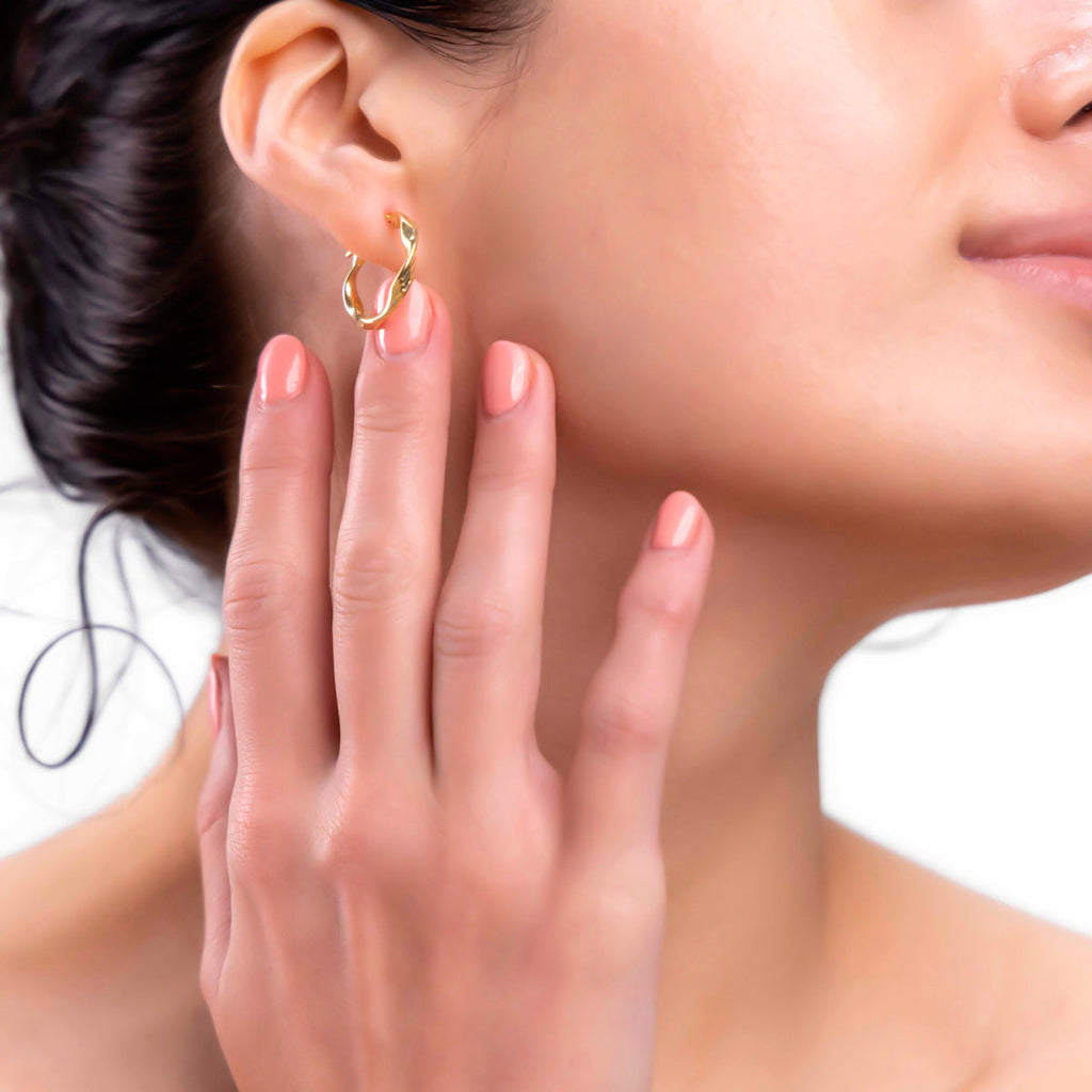 Arracada Italiana Torsal De Oro De 14k