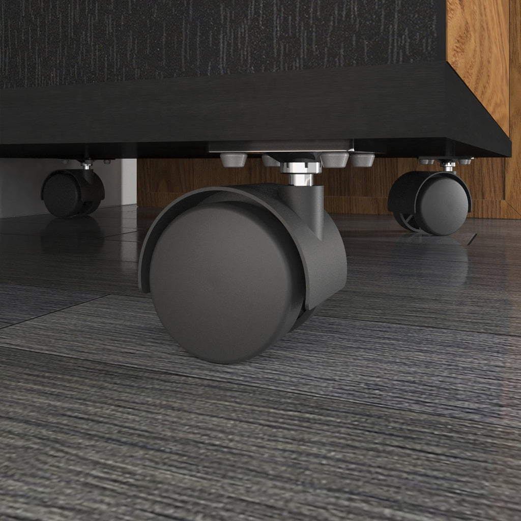 Essential 2-Drawer Letter-Size Filing Cabinet, One Drawer with Lock, 4 Wheels, Playcon Textured Laminate Top