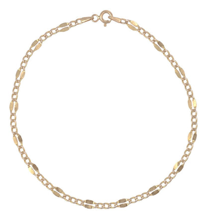 Italian 3x1 Serpentine Bracelet, 10 Carat 2mm, 21.5cm