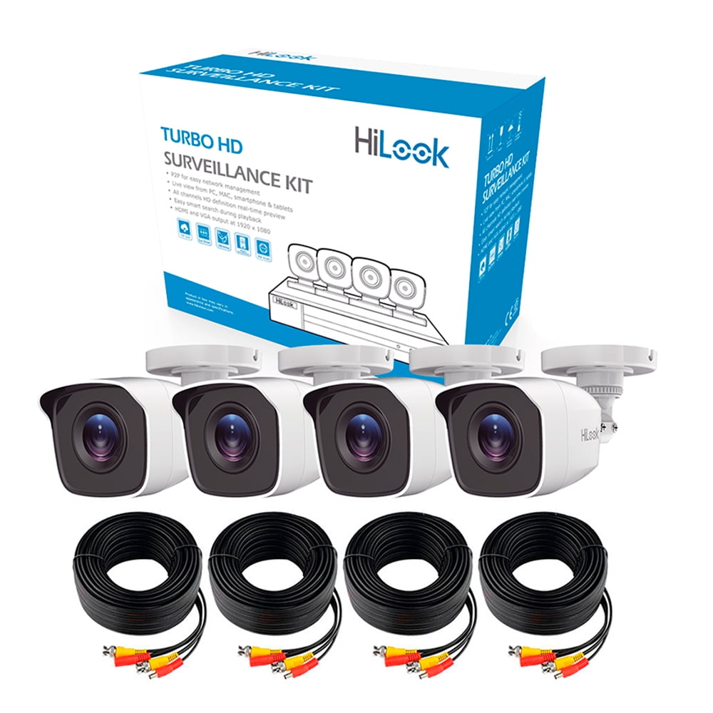 Kit Cámaras de Seguridad de 4 Cámaras Full HD 1080p Bala Blanco Metálicas