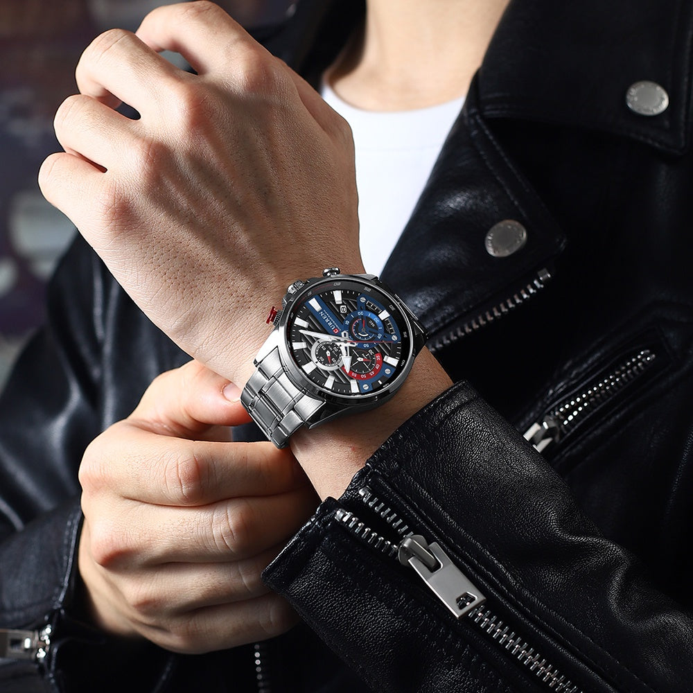 Original CURREN Men's Watch New Fashion Casual Business Retro Military Sports Stainless Steel Quartz Waterproof 8415 x