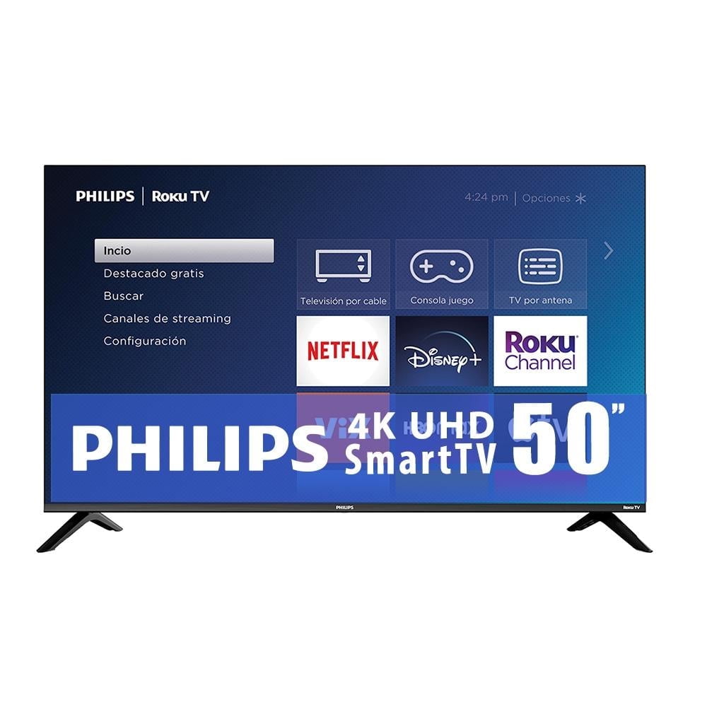 TV Philips 50 Pulgadas Roku 4K Ultra HD LED 50PUL6653/F8