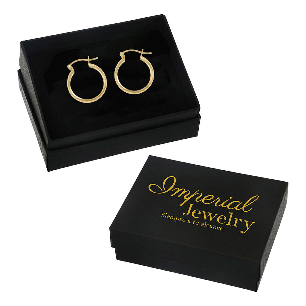 Domino Diamond 10k Gold Hoop Earrings, 4mm Wide