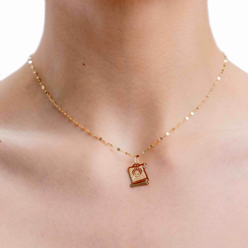 10k Gold Laser Medal with Sacred Heart of Jesus