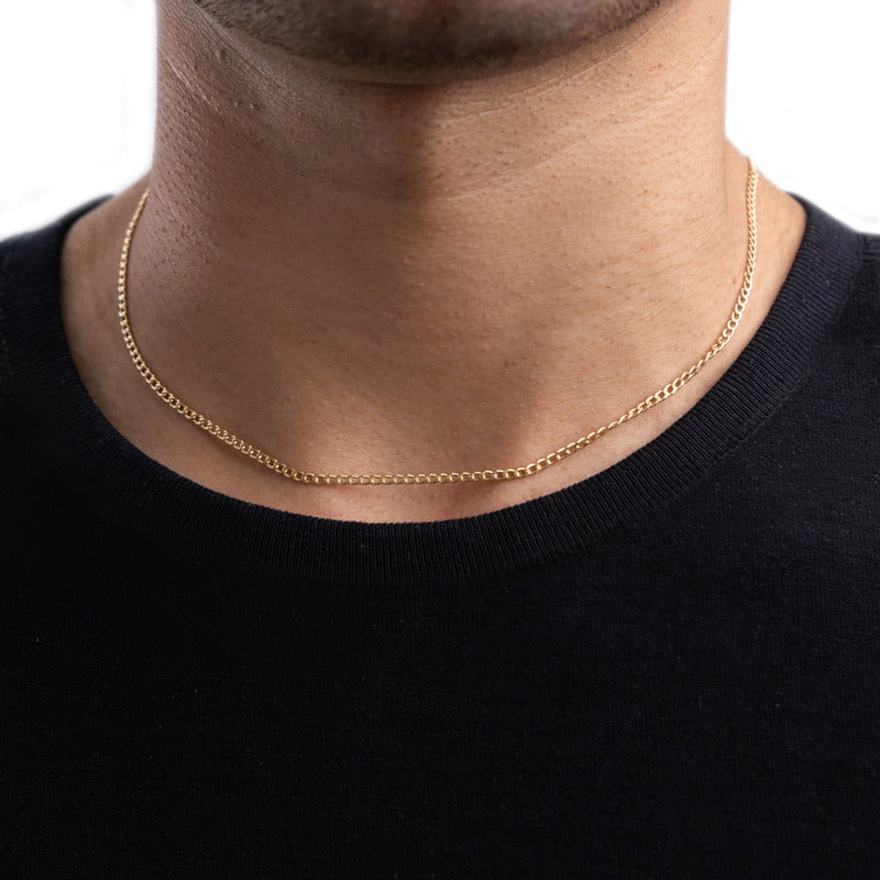 10k Italian Chain, Cuban Style, 2mm Gauge, 45cm 