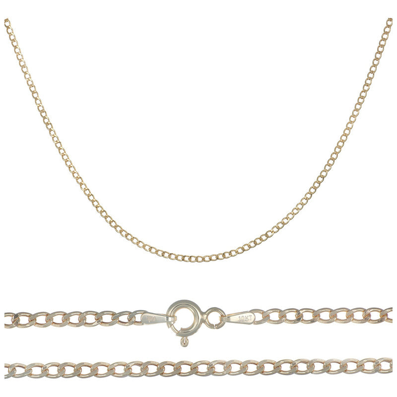 10k Italian Chain, Cuban Style, 2mm Gauge, 45cm 