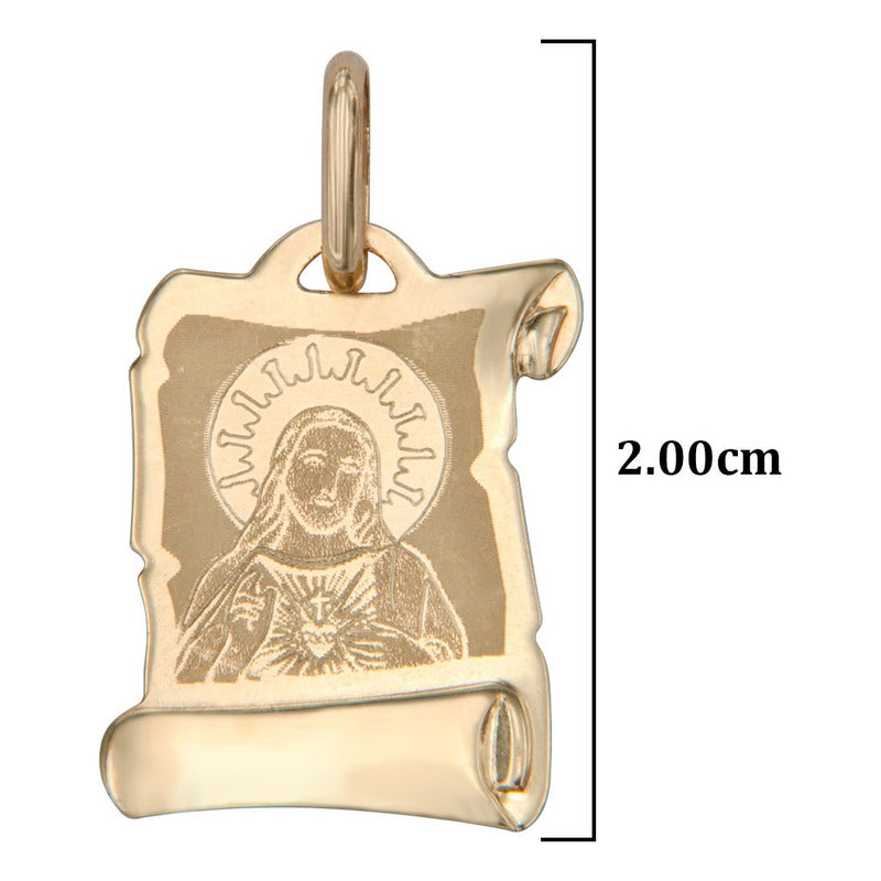 10k Gold Laser Medal with Sacred Heart of Jesus